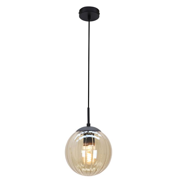 Retro lampa wisząca bursztynowa, Rifka