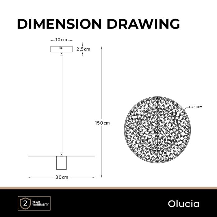 Design lampa wisząca mosiądz, Sienna