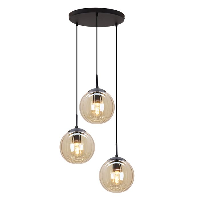 Retro lampa wisząca bursztynowa, Rifka