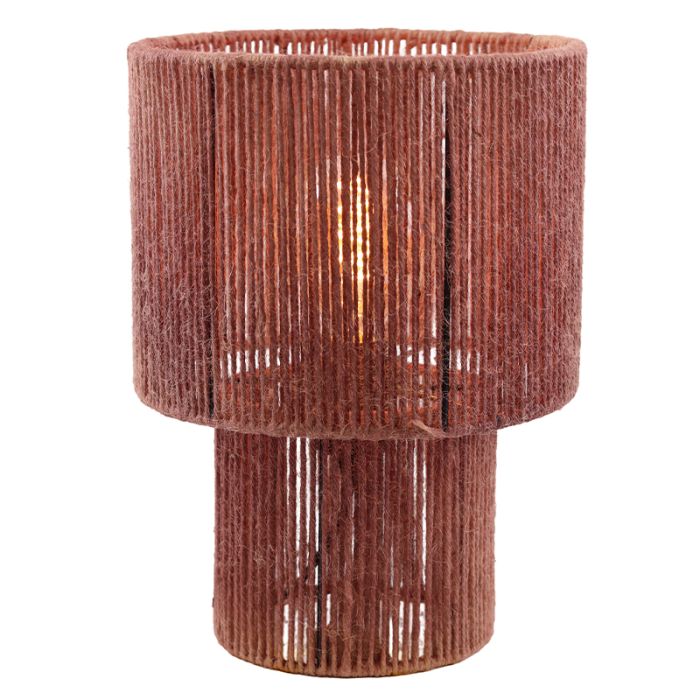Rustykalna lampa stołowa czerwona, Sanny, z przełącznik