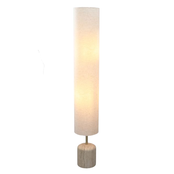 Nowoczesna lampa stojąca beżowa, Ghislaine, z przełącznik