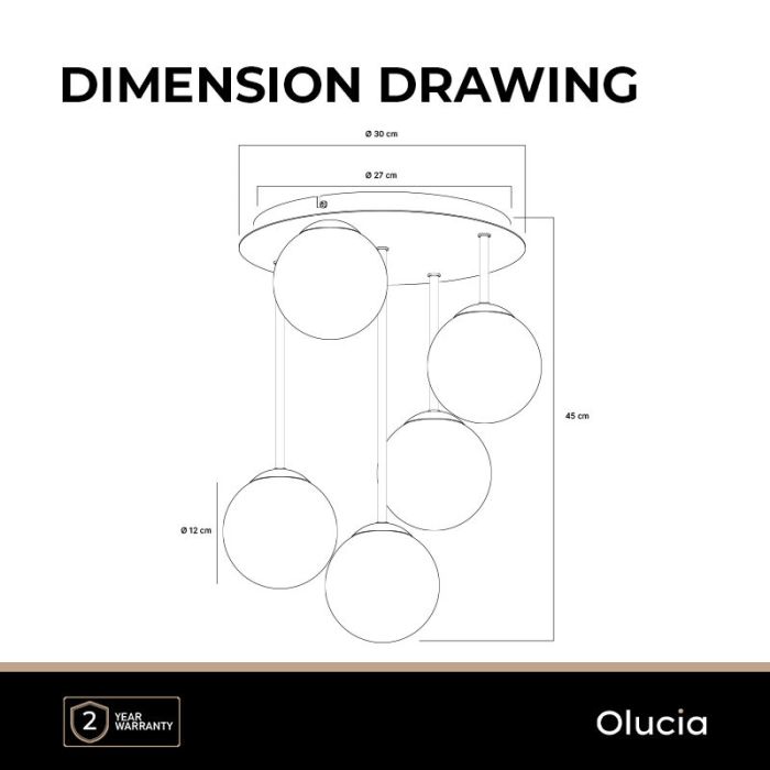 Design lampa sufitowa mosiądz, Stacy