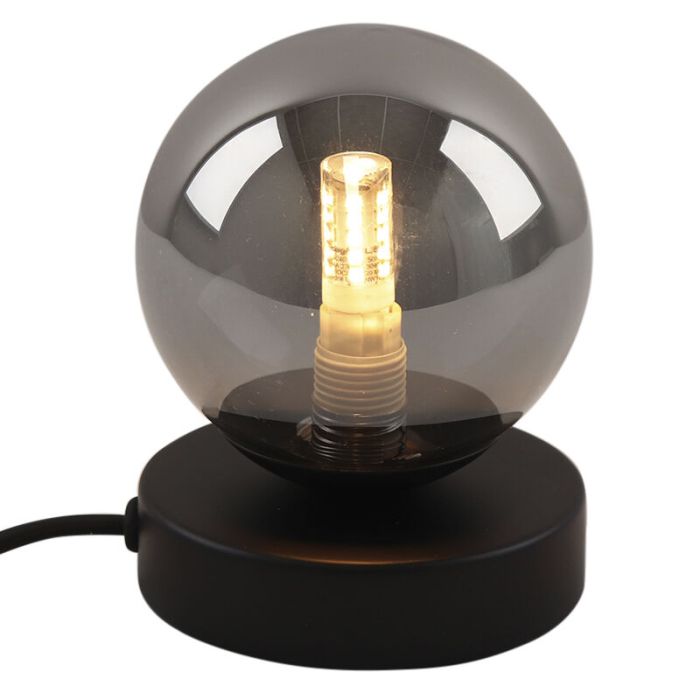 Design lampa stołowa szara, Stacy, z przełącznik