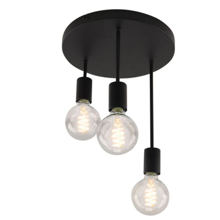 Aluminiowa lampa sufitowa czarna, Swen