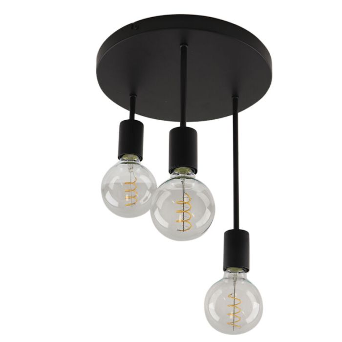 Aluminiowa lampa sufitowa czarna, Swen