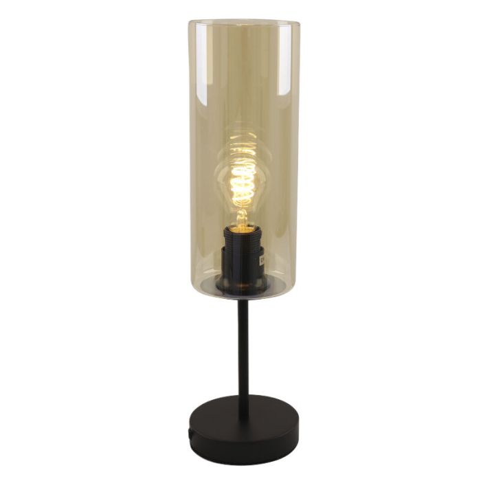 Nowoczesna lampa stołowa bursztynowa, Gaya, z przełącznik