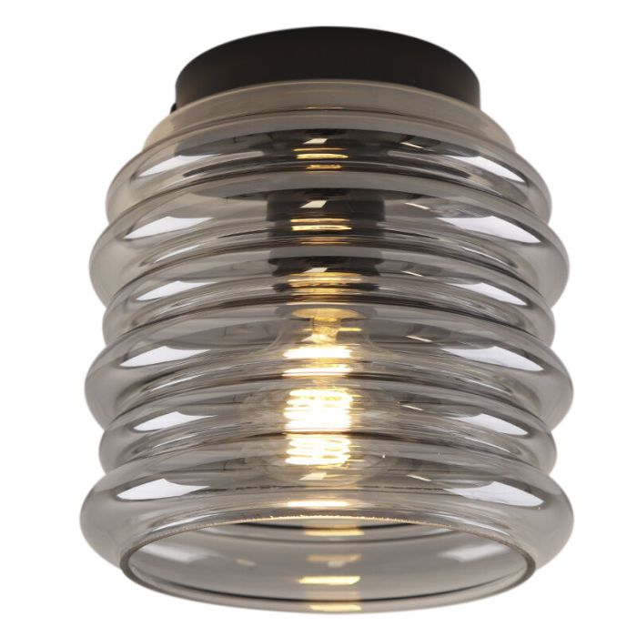 Szklana lampa sufitowa szara, Karen
