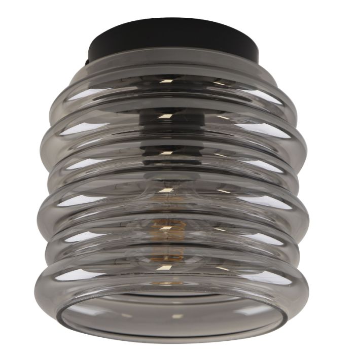 Szklana lampa sufitowa szara, Karen