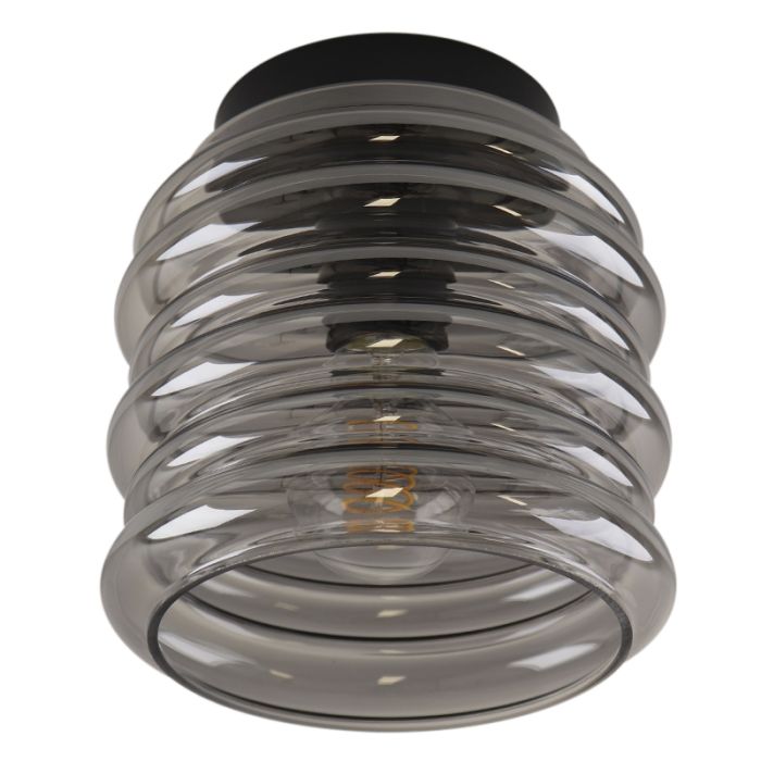 Szklana lampa sufitowa szara, Karen