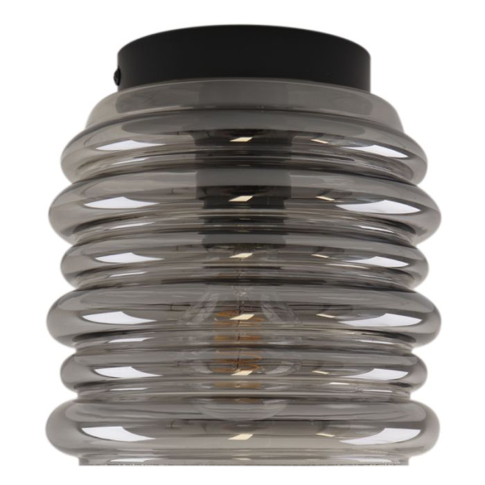 Szklana lampa sufitowa szara, Karen