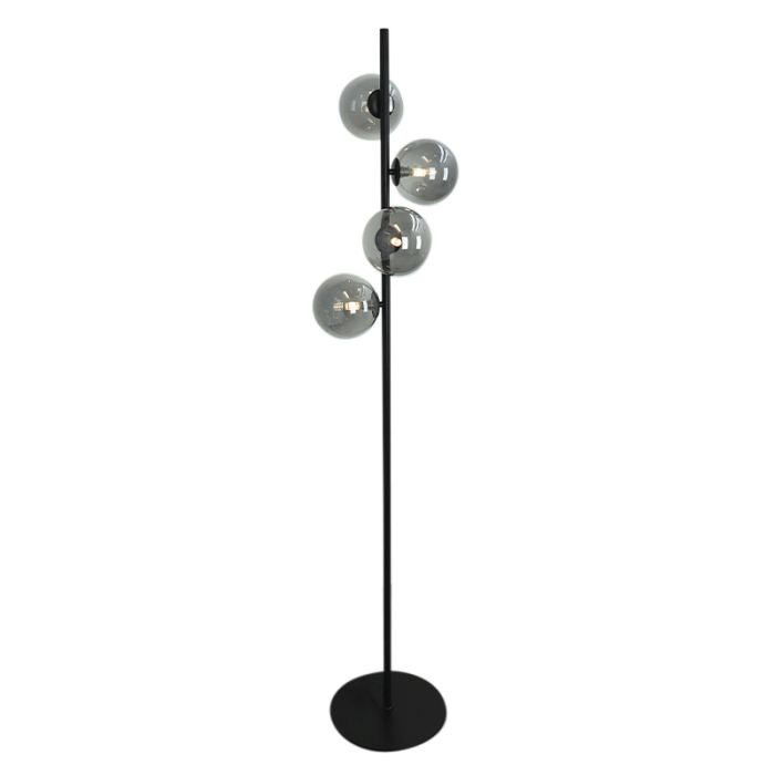 Design lampa stojąca szara, Remo, z przełącznik