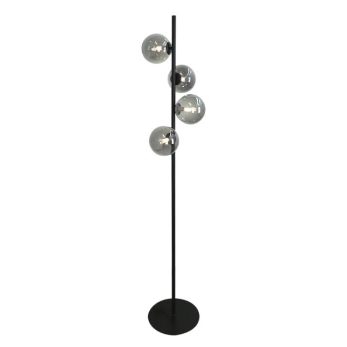Design lampa stojąca szara, Remo, z przełącznik