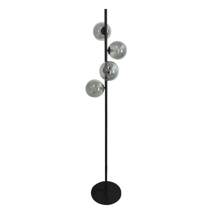 Design lampa stojąca szara, Remo, z przełącznik