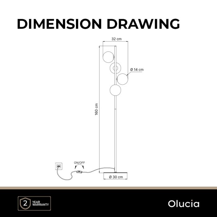 Design lampa stojąca szara, Remo, z przełącznik