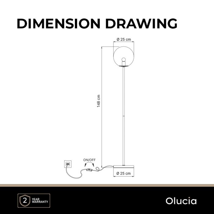 Design lampa stojąca biała, Dolf, z przełącznik