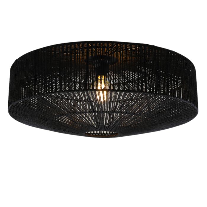 Rustykalna lampa sufitowa czarna, Pippa