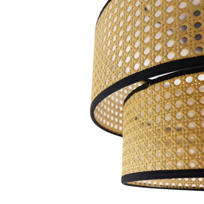 Rattanowa lampa sufitowa brązowa, Kirsten