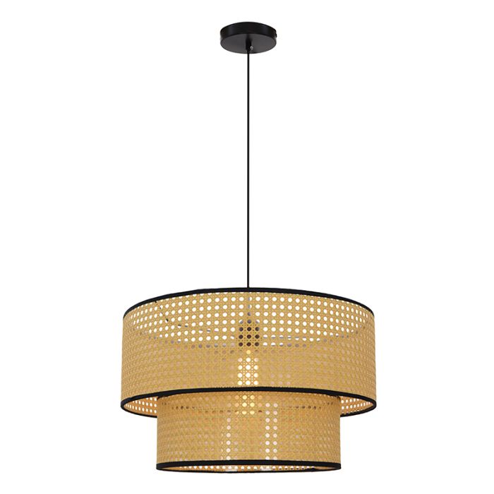 Rattanowa lampa wisząca brązowa, Kirsten