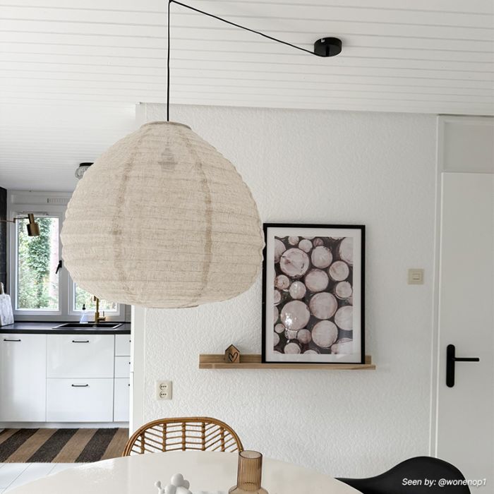Rustykalna lampa wisząca beżowa, Leila