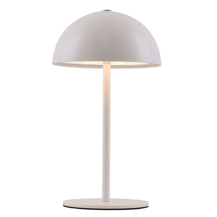 Retro lampa stołowa biała, Douwe, 4W, dim to warm LED, z dotykowy ściemniacz