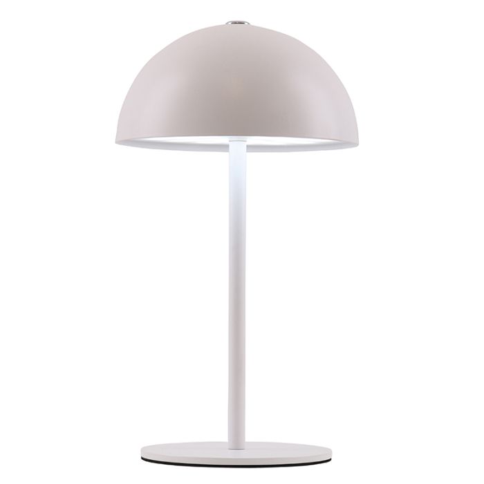 Retro lampa stołowa biała, Douwe, 4W, dim to warm LED, z dotykowy ściemniacz