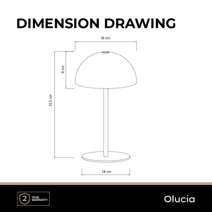 Retro lampa stołowa biała, Douwe, 4W, dim to warm LED, z dotykowy ściemniacz