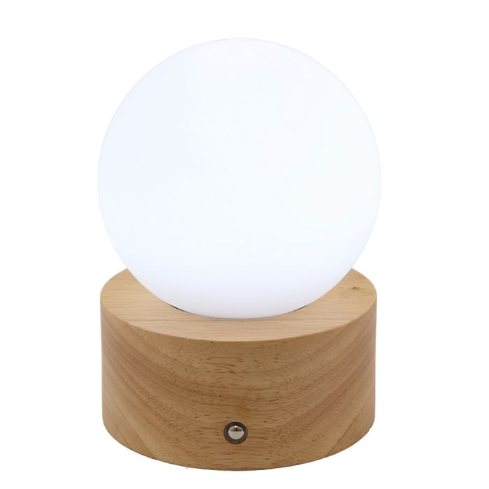 Drewniana lampa stołowa baza, Tiddo, 2W, dim to warm LED, z przełącznik