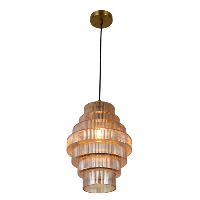 Retro lampa wisząca bursztynowa, Paris