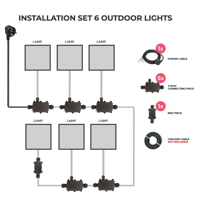 Zestaw do podłączenia 6 lamp zewnętrznych