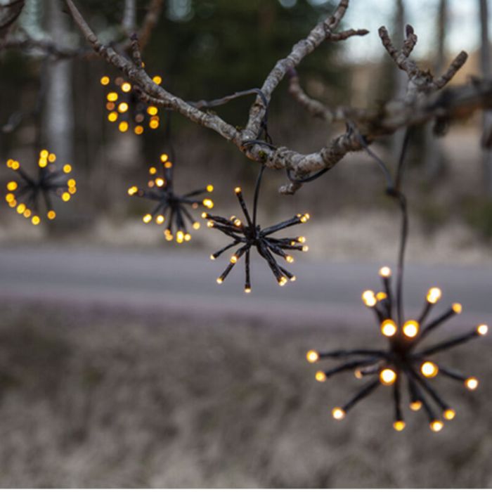 Plastikowy oświetlenie świąteczne czarny, 3,1W, 2200K LED, IP44