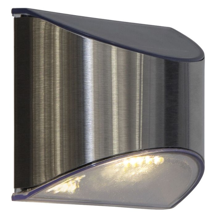 2-pack lampy słoneczne ścienne Amier, srebrne, z czujnikiem zmierzchu