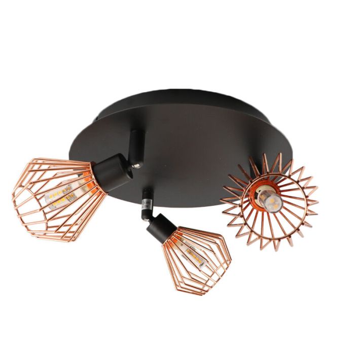 Industrialna lampa sufitowa miedziana, Keyshaira