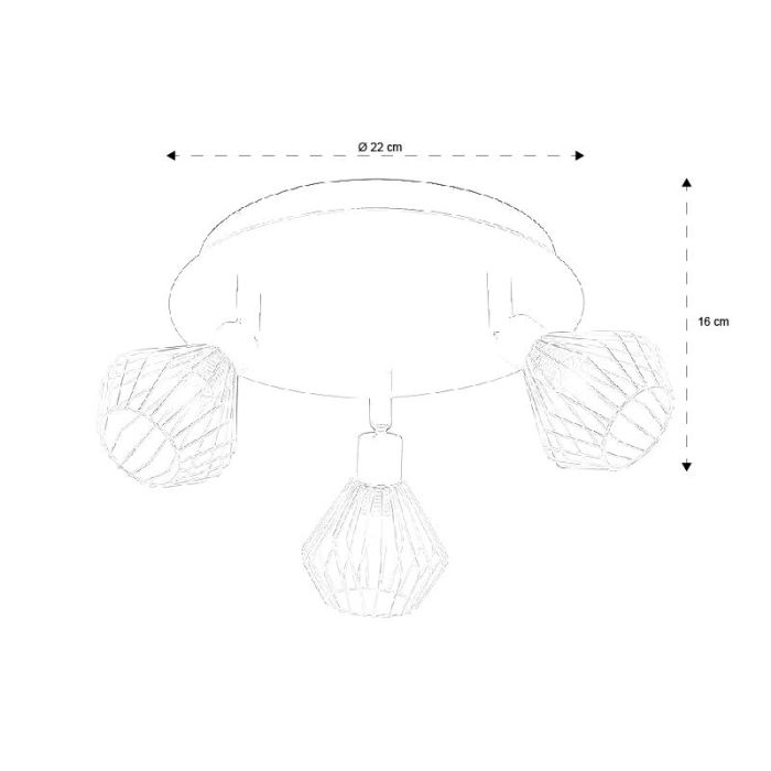 Industrialna lampa sufitowa miedziana, Keyshaira