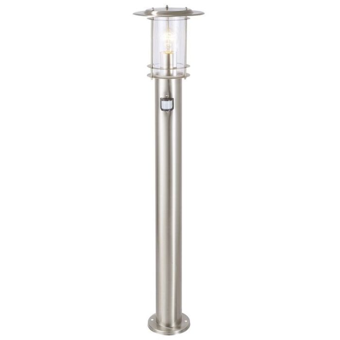 Metalowa lampa podłogowa zewnętrzna z czujnikiem ruchu chromowana, Shamayra, IP44
