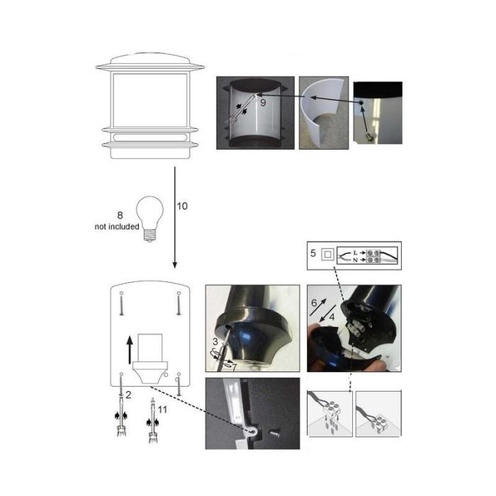 Rustykalna lampa zewnętrzna przezroczysta, Yvon, IP44