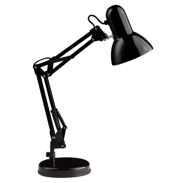 Industrialna lampa biurkowa czarna, Naline, z przełącznik