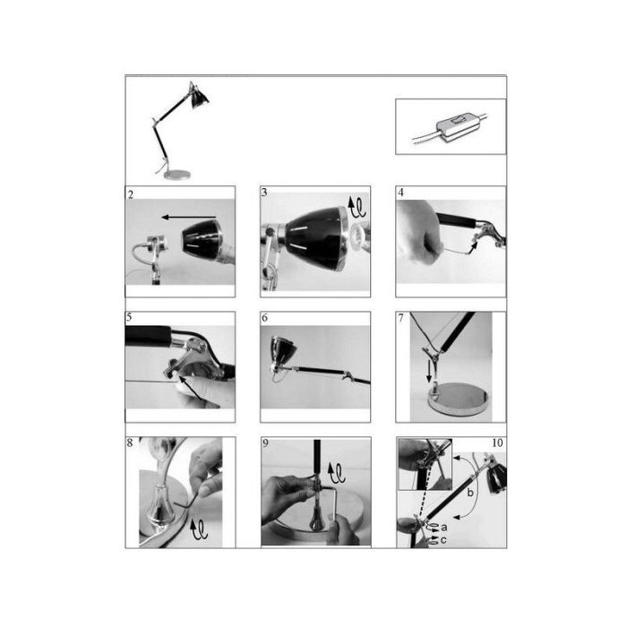Design lampa biurkowa chromowana, Luuke, z przełącznik