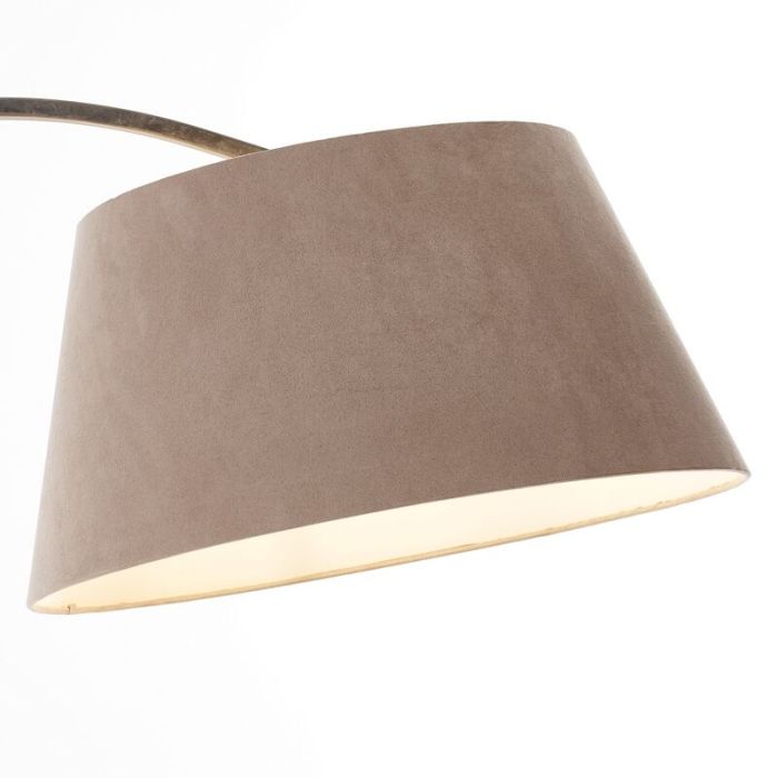 Betonowa lampa stojąca łukowa brązowa, Haroun, z przełącznik