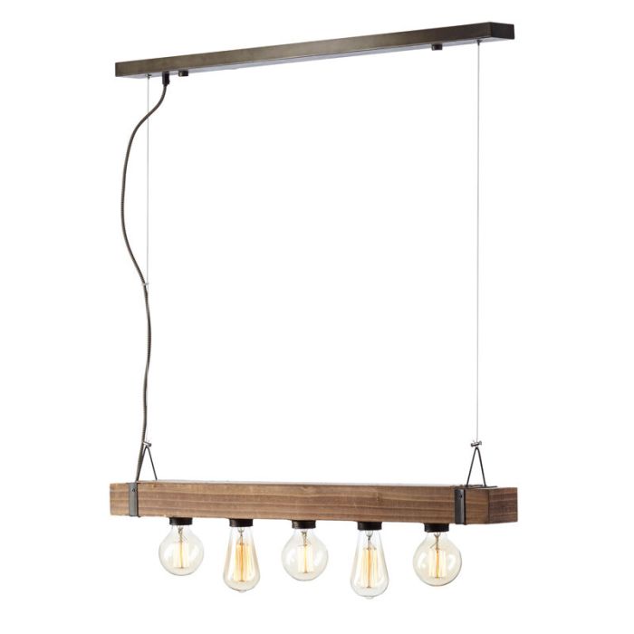 Drewniana lampa wisząca czarna, Asli