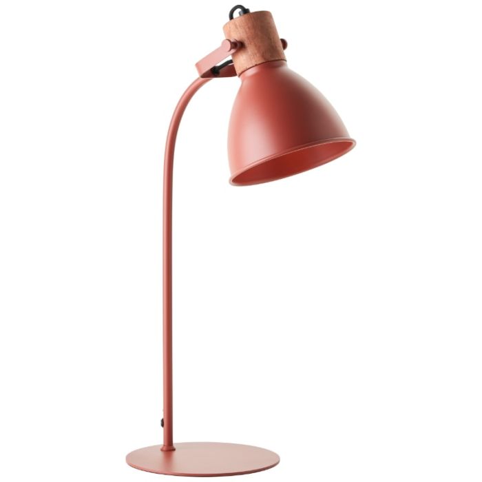 Rustykalna lampa stołowa czerwona, Thalina, z przełącznik