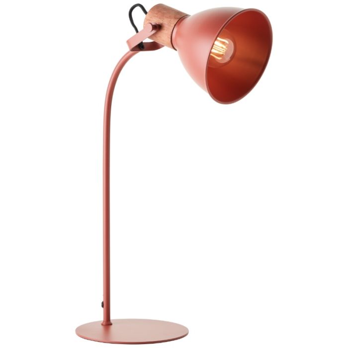 Rustykalna lampa stołowa czerwona, Thalina, z przełącznik