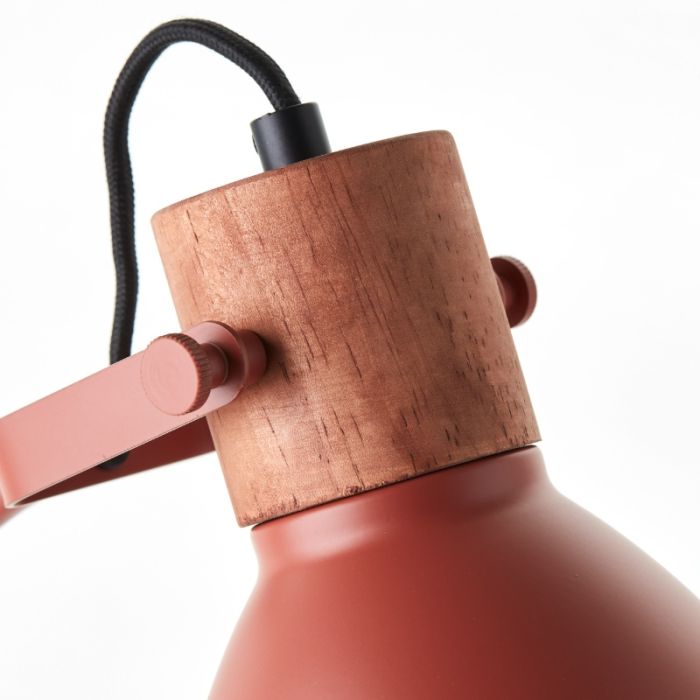 Rustykalna lampa stołowa czerwona, Thalina, z przełącznik