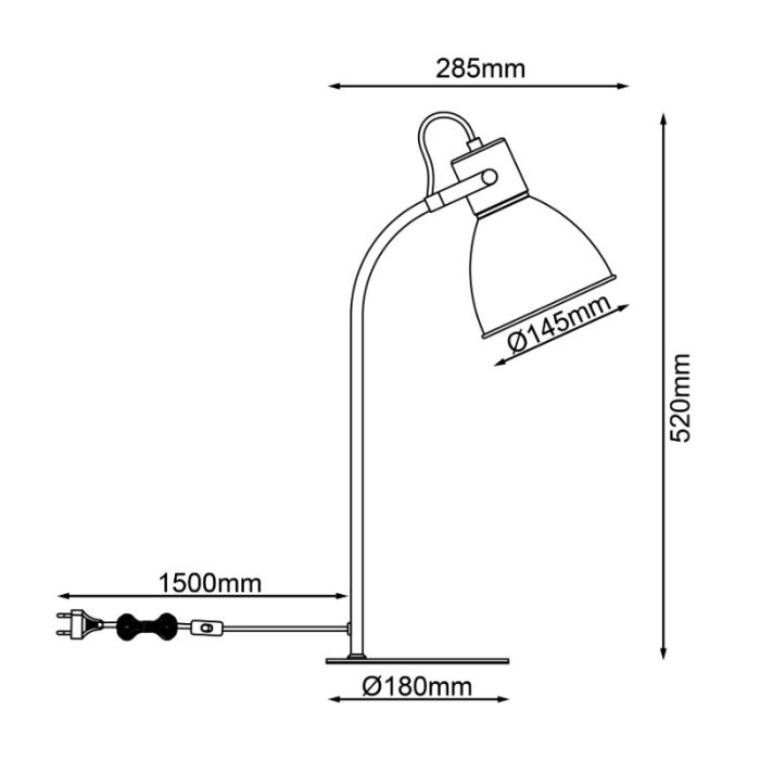 Rustykalna lampa stołowa czerwona, Thalina, z przełącznik