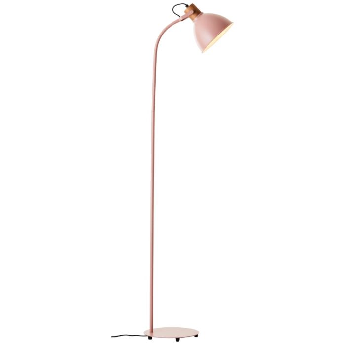Rustykalna lampa stojąca różowa, Thalina, z przełącznik