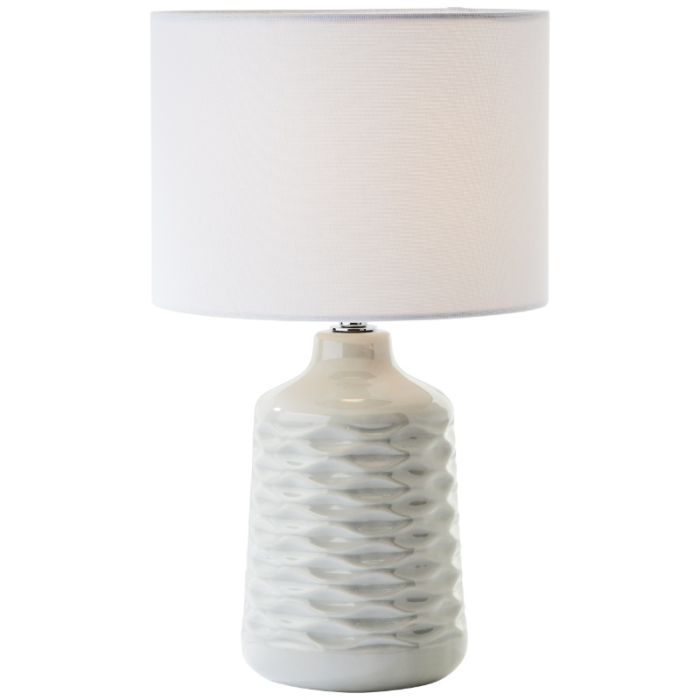 Retro lampa stołowa szara, Roelf, z przełącznik