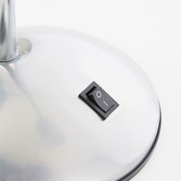 Plastikowa lampa biurkowa srebrna, Santana, z przełącznik