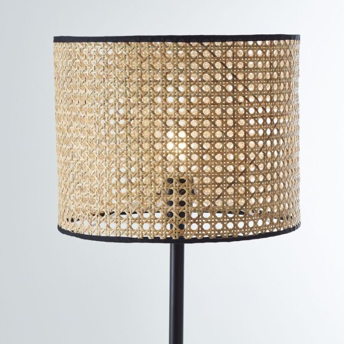 Rustykalna lampa stojąca brązowa, Emmelie, z przełącznik