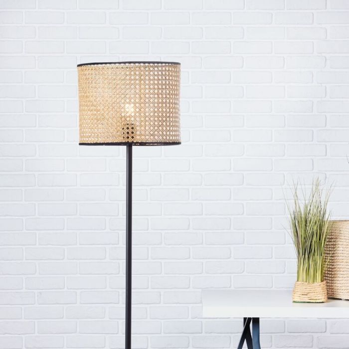 Rustykalna lampa stojąca brązowa, Emmelie, z przełącznik