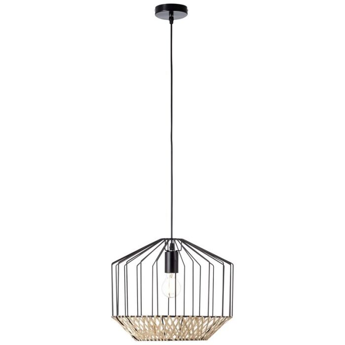 Drewniana lampa wisząca czarna, Luisa