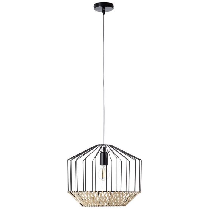 Drewniana lampa wisząca czarna, Luisa